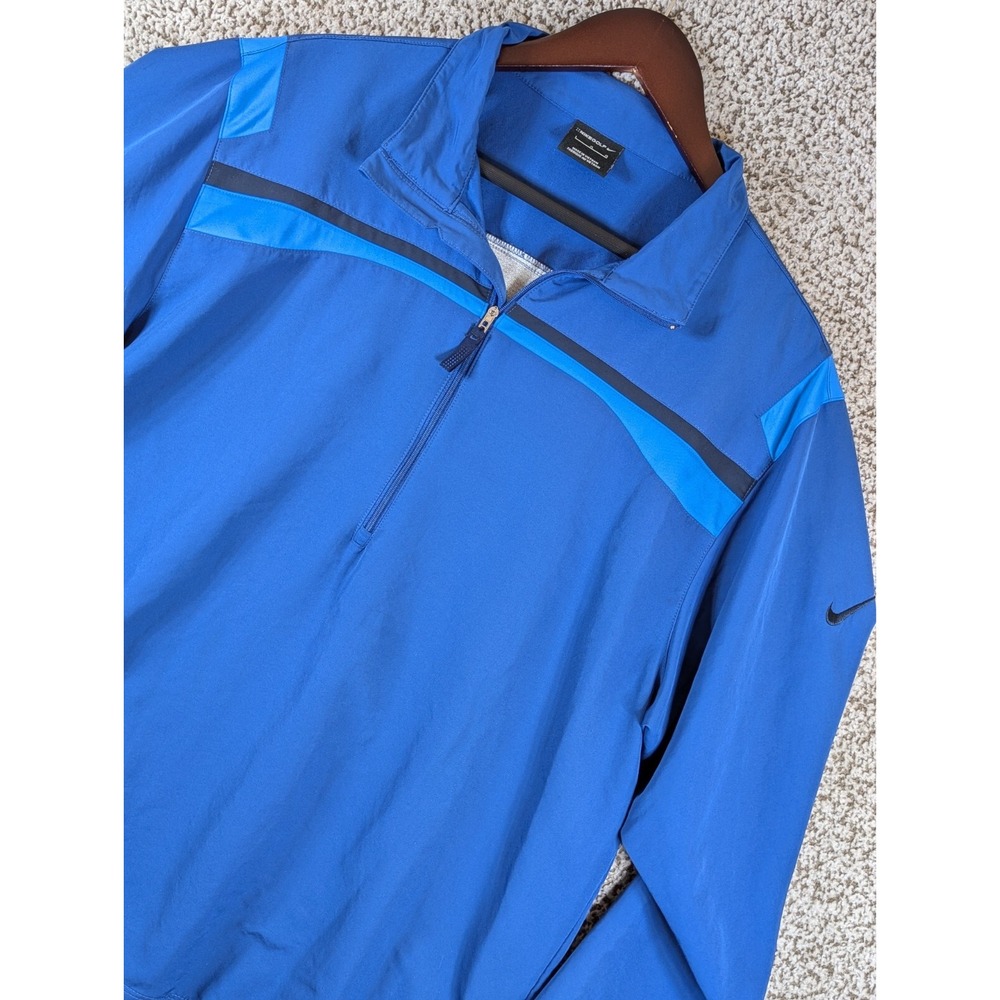 Nike Golf 1/2 Zip Shield Jacket Windbreaker‎ Men's Large Blue